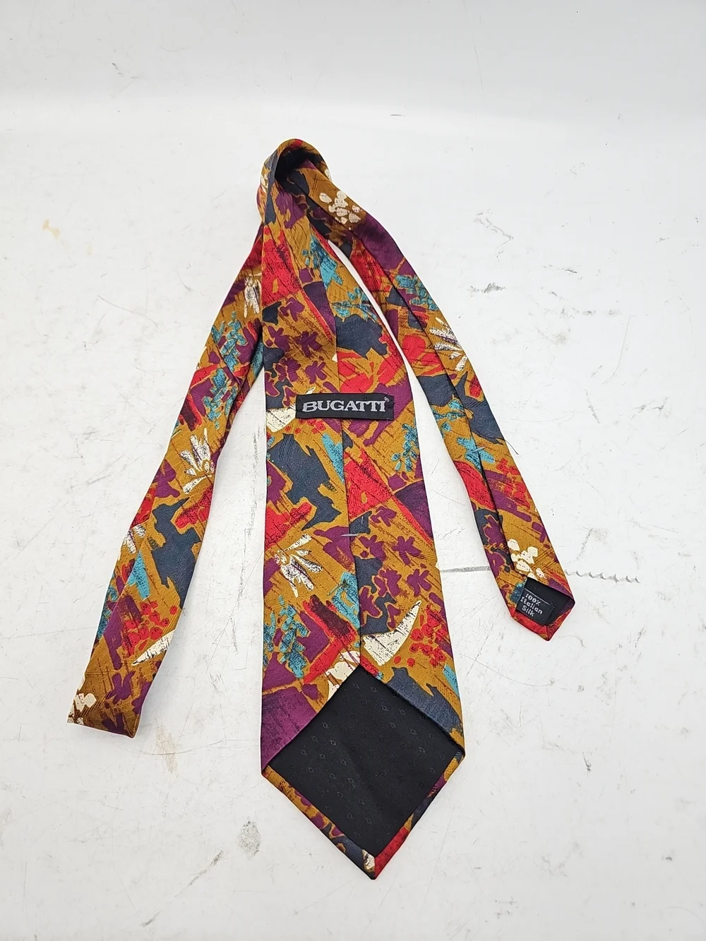 Bugatti Multi-Color Abstract Silk Tie